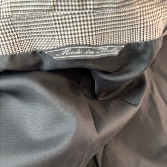 Gianni Versace Vintage Grey Checked Double-Breasted Blazer Dress 1990’s Size US6 - Picture 7 of 10